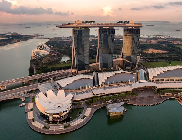 Singapore Marina Bay at dusk