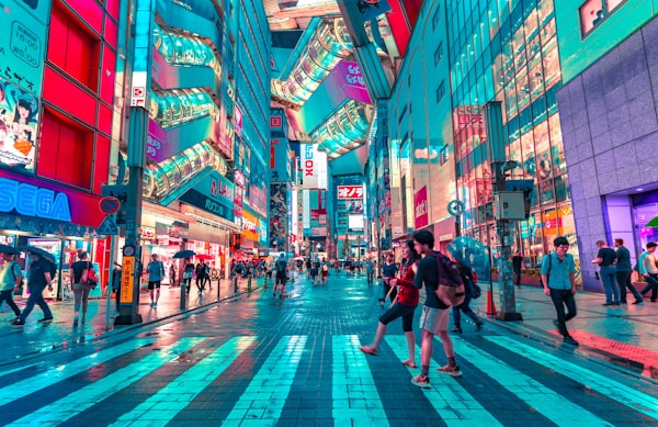 Tokyo Shibuya crossing at night